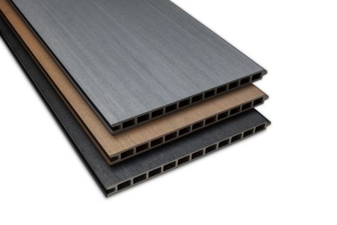 WPC Sichtschutzzaun KomplettSet XL Dielen (CoExtruded) mit ALU