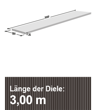 Breitdielen Top-Line XL Komplett Set - 3m Dielen -