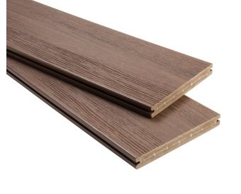PVC Massivdiele (Teak / Black) - einseitig - 25x200mm