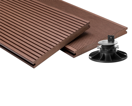 Breitdielen Massiv XL Komplett Set PLUS - Dunkelbraun